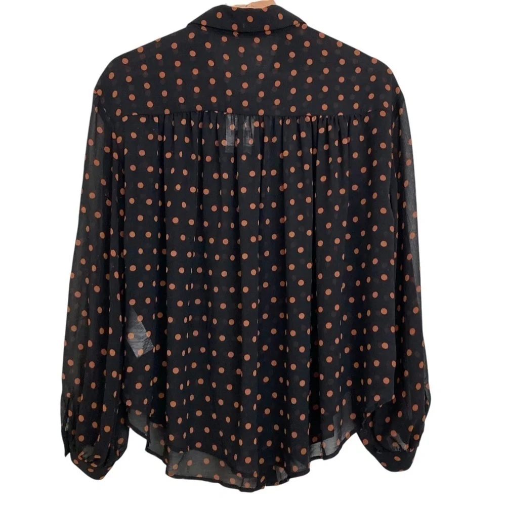 FREE PEOPLE Ciara Polka Dot Button Up Shirt Blouse NEW!